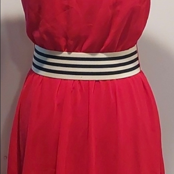 BCX sleeveless red belted chiffon dress  Size XL - Picture 5 of 7